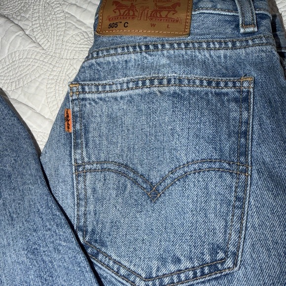 Levi's Denim - Levis 505 C Sz 26x26 ORANGE TAB Tag Vintage Style 80s Punk Straight Leg Distress